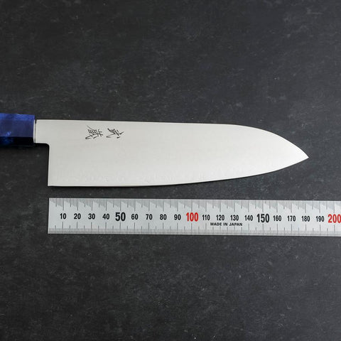 Santoku VG-10 Damascus Blue Birch Handle 180mm (7”)-[Musashi]-[Couteaux de cuisine japonais]
