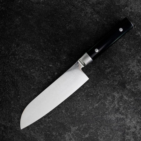Santoku VG-10 Damascus Western Round Handle 180mm (7”)-[Musashi]-[Japanese-Kitchen-Knives]
