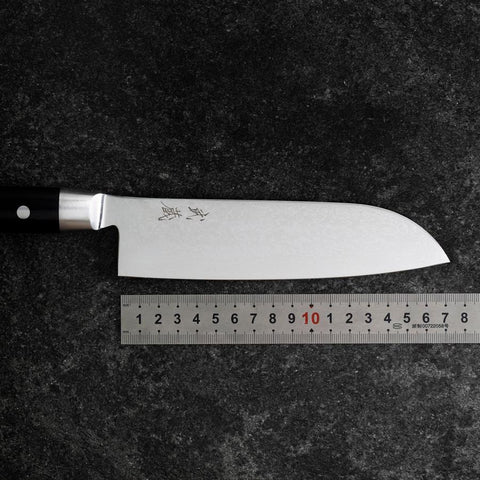 Santoku VG-10 Damascus Western Round Handle 180mm (7”)-[Musashi]-[Japanese-Kitchen-Knives]