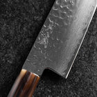 Santoku VG-10 Miroir Tsuchime Damas Manche en Buffle et Érable Rose clair 170mm-[Musashi]-[Couteaux de cuisine japonais]