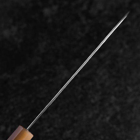 Santoku VG-10 Miroir Tsuchime Damas Manche en Buffle et Érable Rose foncé 170mm-[Musashi]-[Couteaux de cuisine japonais]