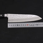 Santoku VG-10 Mirror Tsuchime Damascus Western Black Handle 180mm-[Musashi]-[Japanese-Kitchen-Knives]