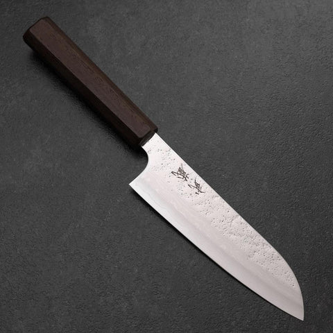 Santoku VG-10 Nashiji Manche en Bois de Wengé 165mm-[Musashi]-[Couteaux de cuisine japonais]
