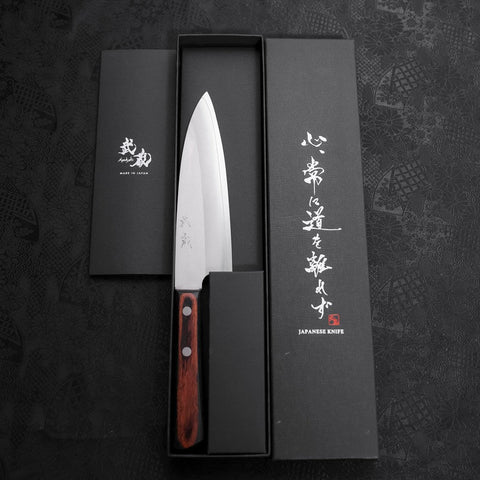 Santoku VG-10 Poli Manche Occidental Marron 170mm-[Musashi]-[Couteaux de cuisine japonais]
