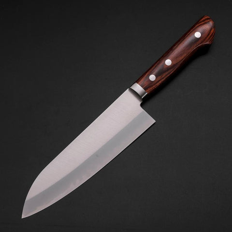 Santoku VG-10 Poli Manche Occidental en Acajou 165mm-[Musashi]-[Couteaux de cuisine japonais]