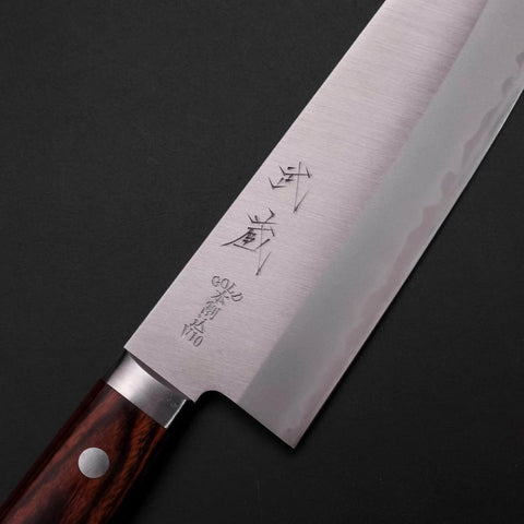 Santoku VG-10 Poli Manche Occidental en Acajou 165mm-[Musashi]-[Couteaux de cuisine japonais]