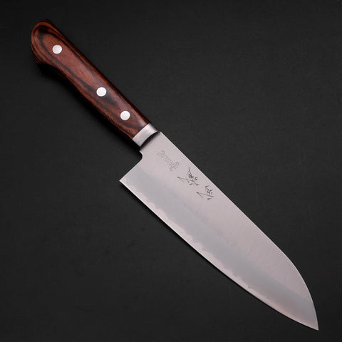 Santoku VG-10 Poli Manche Occidental en Acajou 165mm-[Musashi]-[Couteaux de cuisine japonais]