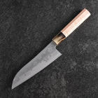 Santoku VG-10 Poli Manche en Buffle et Érable Sakura Rose Clair 175mm-[Musashi]-[Couteaux de cuisine japonais]