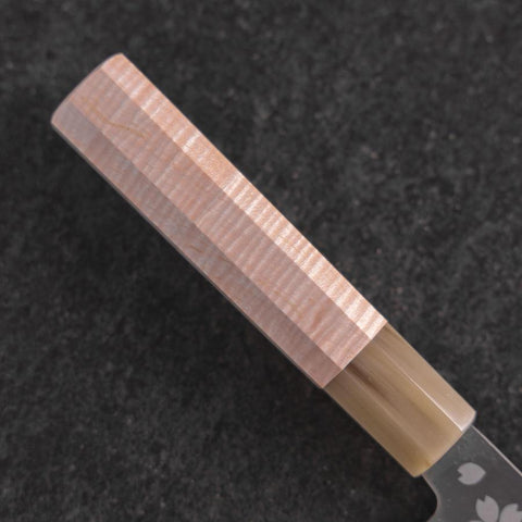 Santoku VG-10 Poli Manche en Buffle et Érable Sakura Rose Clair 175mm-[Musashi]-[Couteaux de cuisine japonais]