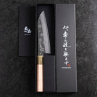 Santoku VG-10 Poli Manche en Buffle et Érable Sakura Rose Clair 175mm-[Musashi]-[Couteaux de cuisine japonais]
