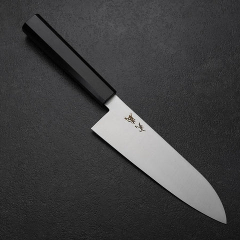 Santoku VG-10 Poli Manche en Ébène 170mm-[Musashi]-[Couteaux de cuisine japonais]