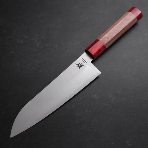 Santoku VG-10 Poli Manche en Noyer Rouge 180mm-[Musashi]-[Couteaux de cuisine japonais]