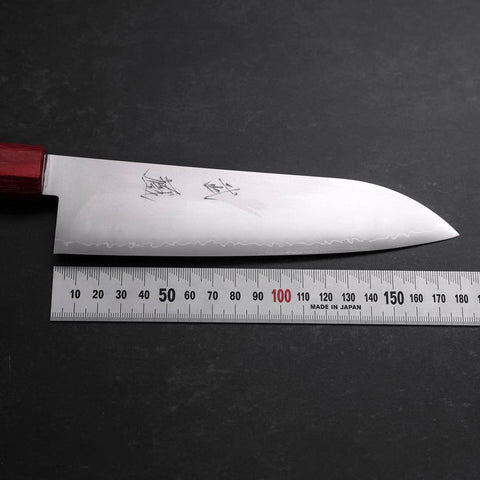 Santoku VG-10 Poli Manche en Noyer Rouge 180mm-[Musashi]-[Couteaux de cuisine japonais]