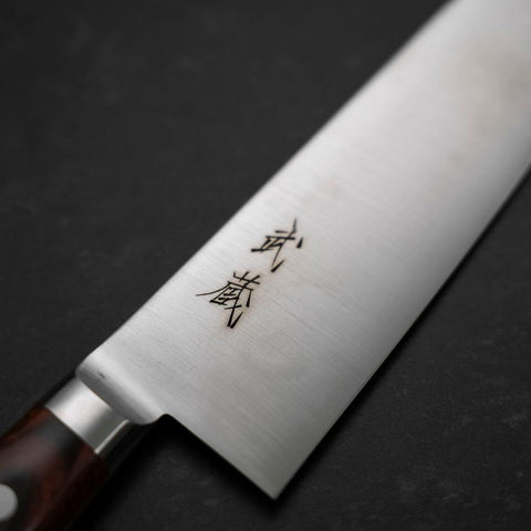 Santoku VG-10 Polished Western Mahogany Handle 180mm (7”)-[Musashi]-[Couteaux de cuisine japonais]