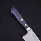 Santoku VG-10 Tsuchime Damas Manche Occidental Bleu Sombre 170mm-[Musashi]-[Couteaux de cuisine japonais]