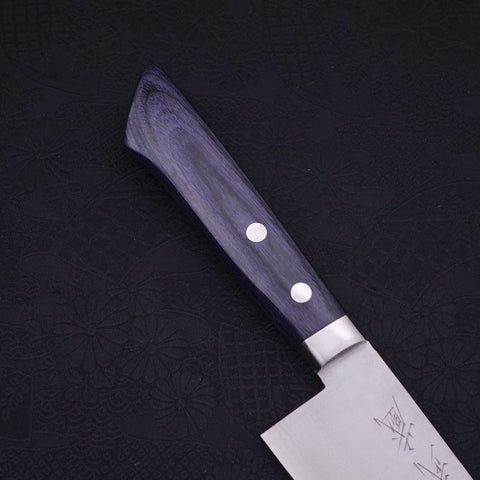 Santoku VG-10 Tsuchime Damas Manche Occidental Bleu Sombre 170mm-[Musashi]-[Couteaux de cuisine japonais]
