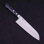 Santoku VG-10 Tsuchime Damas Manche Occidental Bleu Sombre 170mm-[Musashi]-[Couteaux de cuisine japonais]