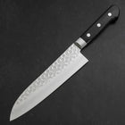 Santoku VG-10 Tsuchime Damas Manche Occidental Noir 180mm-[Musashi]-[Couteaux de cuisine japonais]