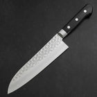 Santoku VG-10 Tsuchime Damascus Western Black Handle 180mm (7”)-[Musashi]-[Japanese-Kitchen-Knives]