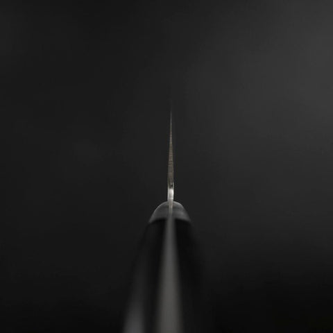 Santoku VG-10 Tsuchime Damas Manche Occidental Noir 180mm-[Musashi]-[Couteaux de cuisine japonais]