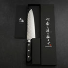 Santoku VG-10 Tsuchime Damas Manche Occidental Noir 180mm-[Musashi]-[Couteaux de cuisine japonais]