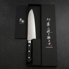Santoku VG-10 Tsuchime Damascus Western Black Handle 180mm (7”)-[Musashi]-[Japanese-Kitchen-Knives]
