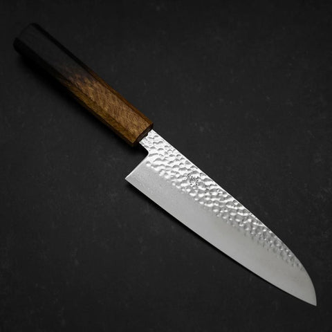 Santoku VG-10 Tsuchime Damas Manche Yaki Urushi 180mm-[Musashi]-[Couteaux de cuisine japonais]