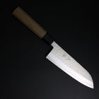 Santoku VG-10 Tsuchime Damas Manche en Buffle et Magnolia 165mm-[Musashi]-[Couteaux de cuisine japonais]
