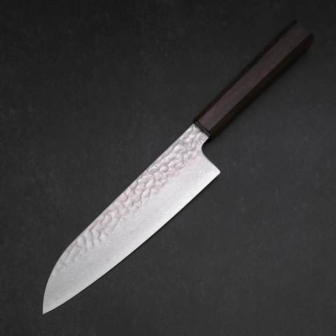 Santoku VG-10 Tsuchime Damas Manche en Frêne 180mm-[Musashi]-[Couteaux de cuisine japonais]