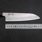 Santoku VG-10 Tsuchime Damas Manche en Frêne 180mm-[Musashi]-[Couteaux de cuisine japonais]