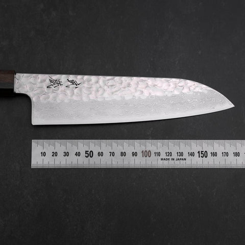 Santoku VG-10 Tsuchime Damas Manche en Frêne 180mm-[Musashi]-[Couteaux de cuisine japonais]