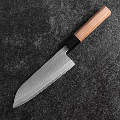 Santoku VG-10 Tsuchime Damas Manche en Noyer 165mm-[Musashi]-[Couteaux de cuisine japonais]