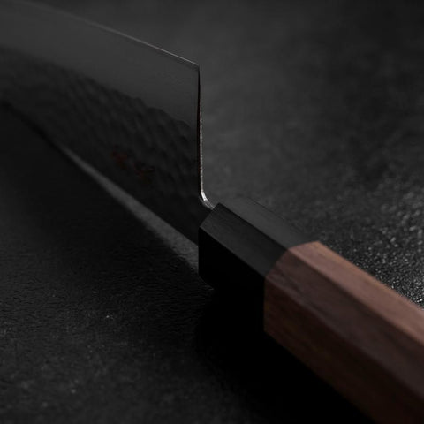 Santoku VG-10 Tsuchime Damas Manche en Noyer 165mm-[Musashi]-[Couteaux de cuisine japonais]