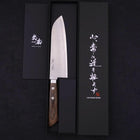 Santoku VG-10 Tsuchime Damascus Western Brown Handle 170mm-[Musashi]-[Japanese-Kitchen-Knives]