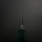 Santoku VG-10 Tsuchime Damast Manche Occidental Vert 170mm-[Musashi]-[Couteaux de cuisine japonais]