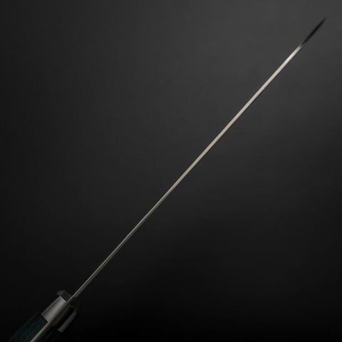 Santoku VG-10 Tsuchime Damast Manche Occidental Vert 170mm-[Musashi]-[Couteaux de cuisine japonais]