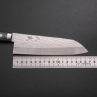 Santoku VG-10 Tsuchime Damast Manche Occidental Vert 170mm-[Musashi]-[Couteaux de cuisine japonais]