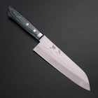 Santoku VG-10 Tsuchime Damast Manche Occidental Vert 170mm-[Musashi]-[Couteaux de cuisine japonais]
