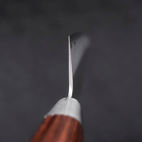 Santoku VG-10 Tsuchime Manche Occidental Marron 180mm-[Musashi]-[Couteaux de cuisine japonais]