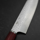 Santoku VG-10 Tsuchime Manche Occidental Rouge 165mm-[Musashi]-[Couteaux de cuisine japonais]