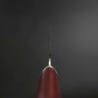 Santoku VG-10 Tsuchime Manche Occidental Rouge 165mm-[Musashi]-[Couteaux de cuisine japonais]