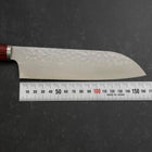 Santoku VG-10 Tsuchime Manche Occidental Rouge 165mm-[Musashi]-[Couteaux de cuisine japonais]