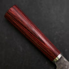 Santoku VG-10 Tsuchime Manche Occidental Rouge 165mm-[Musashi]-[Couteaux de cuisine japonais]