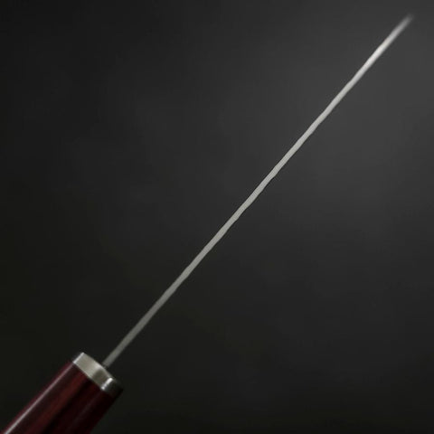Santoku VG-10 Tsuchime Manche Occidental Rouge 165mm-[Musashi]-[Couteaux de cuisine japonais]