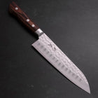 Santoku VG-10 Tsuchime Manche Occidental en Acajou 175mm-[Musashi]-[Couteaux de cuisine japonais]