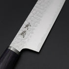 Santoku VG-10 Tsuchime Manche Oval en Acajou 165mm-[Musashi]-[Couteaux de cuisine japonais]