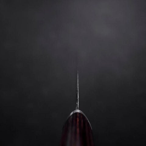 Santoku VG-10 Tsuchime Manche Oval en Acajou 165mm-[Musashi]-[Couteaux de cuisine japonais]