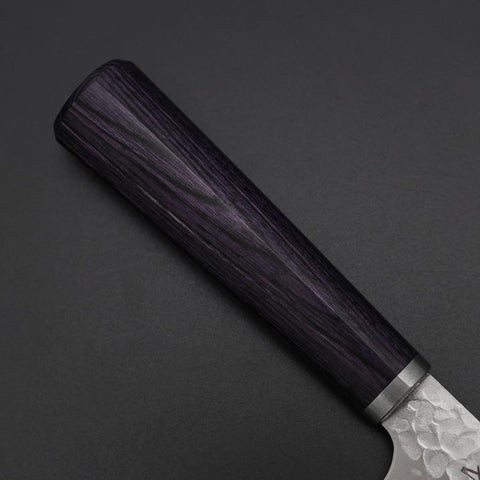 Santoku VG-10 Tsuchime Manche Oval en Acajou 165mm-[Musashi]-[Couteaux de cuisine japonais]