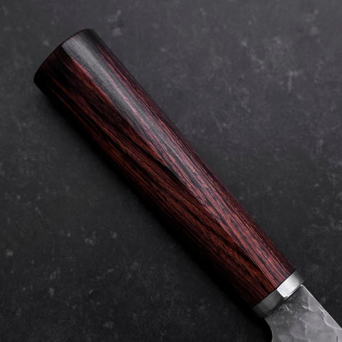 Santoku VG-10 Tsuchime Manche Oval en Acajou 165mm-[Musashi]-[Couteaux de cuisine japonais]