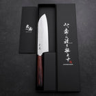 Santoku VG-10 Tsuchime Manche Oval en Acajou 165mm-[Musashi]-[Couteaux de cuisine japonais]